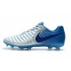 Nouveau Crampons foot Nike Tiempo Legend VII FG Bleu Argent