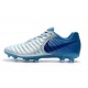 Nouveau Crampons foot Nike Tiempo Legend VII FG Bleu Argent