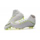 Crampon Foot Nouveaux Nike Hypervenom Phantom III DF Elite FG - Blanc Gris Métallique Volt