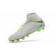 Crampon Foot Nouveaux Nike Hypervenom Phantom III DF Elite FG - Blanc Gris Métallique Volt