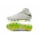 Crampon Foot Nouveaux Nike Hypervenom Phantom III DF Elite FG - Blanc Gris Métallique Volt