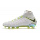 Crampon Foot Nouveaux Nike Hypervenom Phantom III DF Elite FG - Blanc Gris Métallique Volt