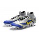 Nouvelles Chaussures de football Nike Mercurial Superfly VI 360 Elite FG Argent Bleu Jaune