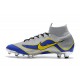 Nouvelles Chaussures de football Nike Mercurial Superfly VI 360 Elite FG Argent Bleu Jaune