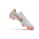 Nouveau Chaussures Football Nike Mercurial Vapor XII Elite FG - Blanc Gris Métallique Orange Total