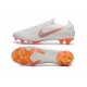 Nouveau Chaussures Football Nike Mercurial Vapor XII Elite FG - Blanc Gris Métallique Orange Total