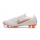 Nouveau Chaussures Football Nike Mercurial Vapor XII Elite FG - Blanc Gris Métallique Orange Total