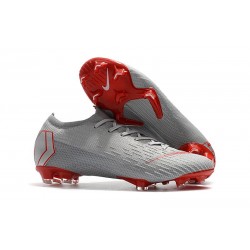 Nouveau Chaussures Football Nike Mercurial Vapor XII Elite FG - Gris Rouge