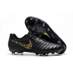 Chaussures de Football Nike pour Hommes - Nike Tiempo Legend 7 FG LÉOpard D'or Noir