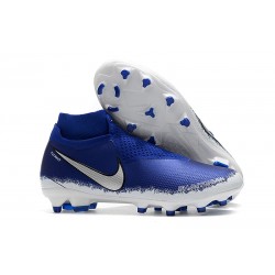 Nike Phantom Vision Elite DF FG - Chaussures de Football Noir Argent Bleu Racer