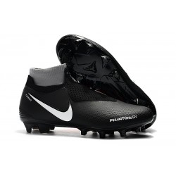 Nike Phantom Vision Elite DF FG - Chaussures de Football Noir Rouge Blanc